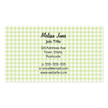 Houndstooth pattern - girly green business card