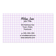 Houndstooth pattern - lilac purple business cards