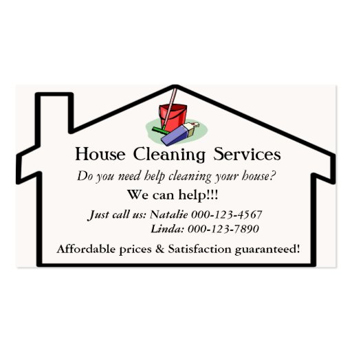 House Cleaning Services Business Card Template Zazzle