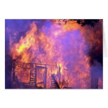 House fire in wind, Alabama Greeting Cards