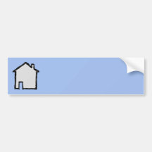 House Sketch. Black and Blue. Bumper Sticker