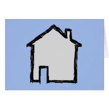 House Sketch. Black and Blue. Card