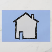 House Sketch. Black and Blue. Flyer Design