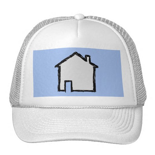 House Sketch. Black and Blue. Hat