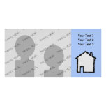 House Sketch. Black and Blue. Personalized Photo Card