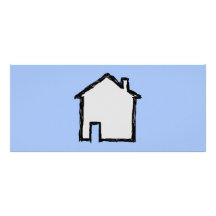 House Sketch. Black and Blue. Rack Cards