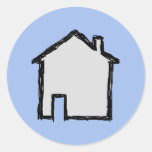 House Sketch. Black and Blue. Sticker