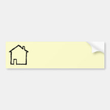 House Sketch. Black and Cream. Bumper Sticker