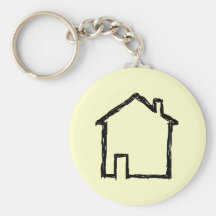 House Sketch. Black and Cream. Key Chains