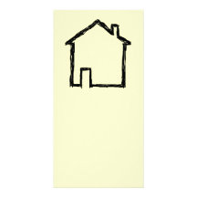 House Sketch. Black and Cream. Customised Photo Card
