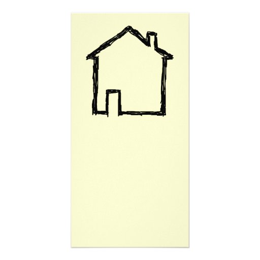 House Sketch. Black and Cream. Customised Photo Card