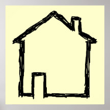 House Sketch. Black and Cream. Posters