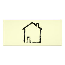 House Sketch. Black and Cream. Full Color Rack Card
