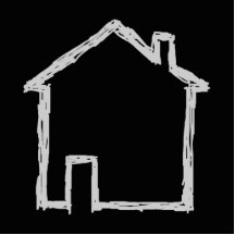 House Sketch. Grey and Black. Cut Outs