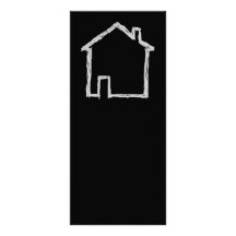House Sketch. Grey and Black. Full Colour Rack Card