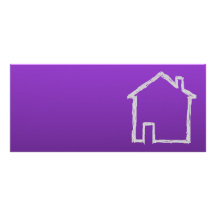 House Sketch. Grey and Purple. Custom Rack Cards