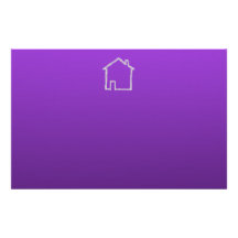 House Sketch. Grey and Purple. Custom Stationery