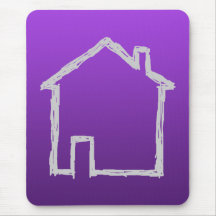 House Sketch. Grey and Purple. Mousepad