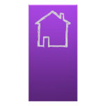 House Sketch. Grey and Purple. Personalised Photo Card