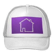 House Sketch. Grey and Purple. Trucker Hats