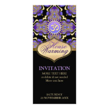 House Warming Om Purple Gold Party Invitation