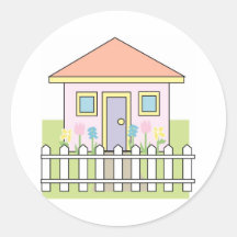 House with White Picket Fence Sticker