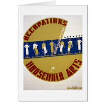Household Occupations 1938 WPA Greeting Card