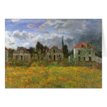 Houses at Argenteuil, Monet, Vintage Impressionism Greeting Cards