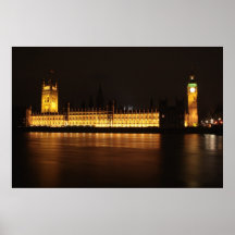 Houses of Parliament and Big Ben night shot Print