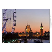 Houses of Parliament & the London Eye Greeting Cards