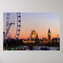 Houses of Parliament & the London Eye Posters