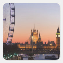 Houses of Parliament & the London Eye Square Sticker