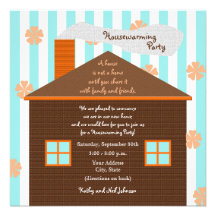 Housewarming Party Invitation -- Brown House