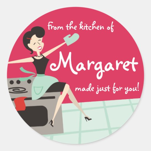 Housewife cooking or baking gift tags stickers