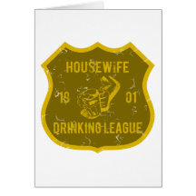 Housewife Drinking League Greeting Cards
