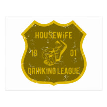 Housewife Drinking League Post Card