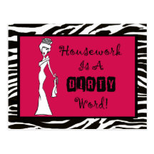 "Housework Is a DIRTY Word" postcards