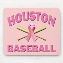 HOUSTON BASEBALL PINK RIBBON MOUSEPAD