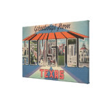 Houston, Texas - Large Letter Scenes 3 Stretched Canvas Print