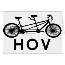 HOV Tandem Bicycle Greeting Cards