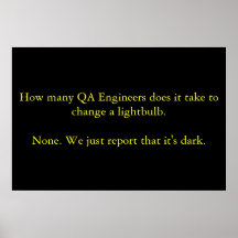 How many QA Engineers does it take to change... Poster