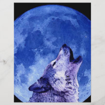 Howling Wolf at Moon Personalised Flyer