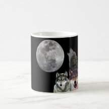 Howling Wolf design Coffee Mugs