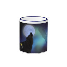Howling Wolf, Eagle, Moon & Shaman Drinking Mug