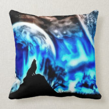 Howling Wolf Throw Pillow