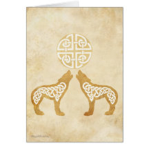 Howling Wolves Greeting Cards