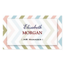 HR Manager - Natural Graceful Chevron Business Card Template