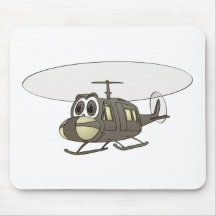 Huey Helicopter Cartoon Mousepad