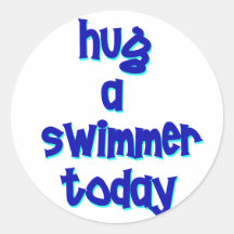 Hug A Swimmer Today Stickers