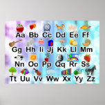 Huge ABC Alphabet Poster with Elementary Graphics